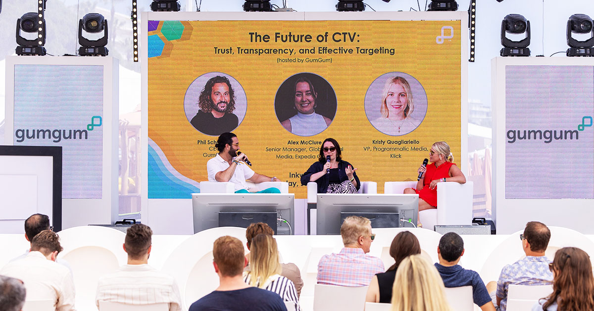 Illustration of Phil Moderating a Panel at Cannes Festival