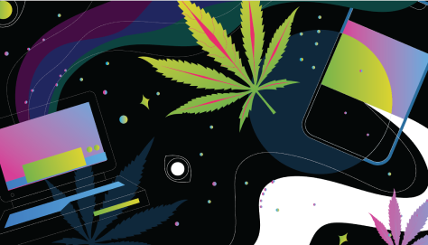 Illustration about Cannabis ads and marketing campaigns