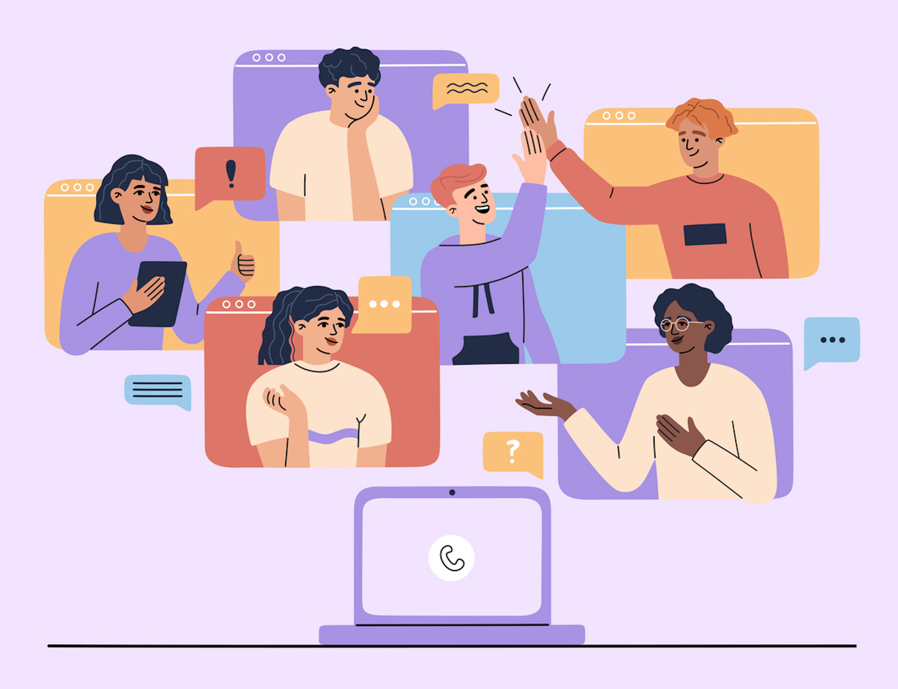 Illustration of a group of in house media buyers