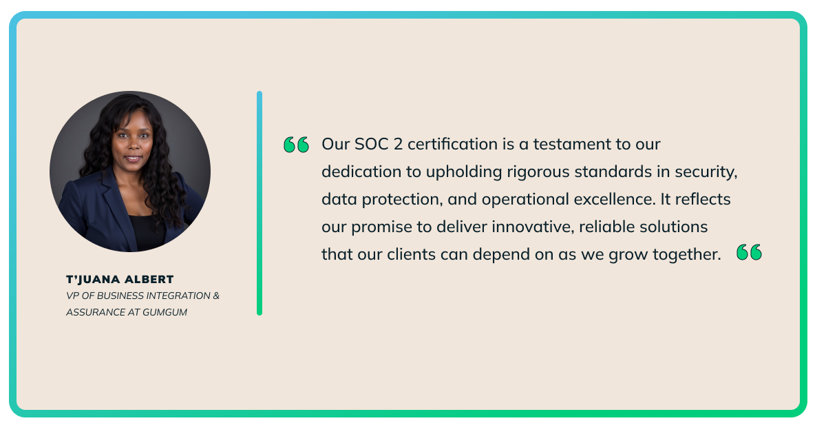 Illustration of How SOC 2 Certification Benefits GumGum's Clients